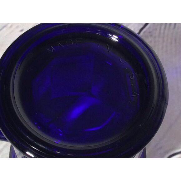 Optimist International Coffee Mug Cup Cobalt Blue Glass Logo Gold Rim Made inUSA - Picture 4 of 5